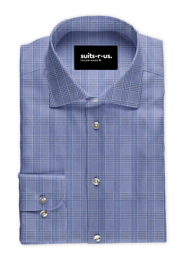 Blue Glenplaid Shirt – SUITS-R-US
