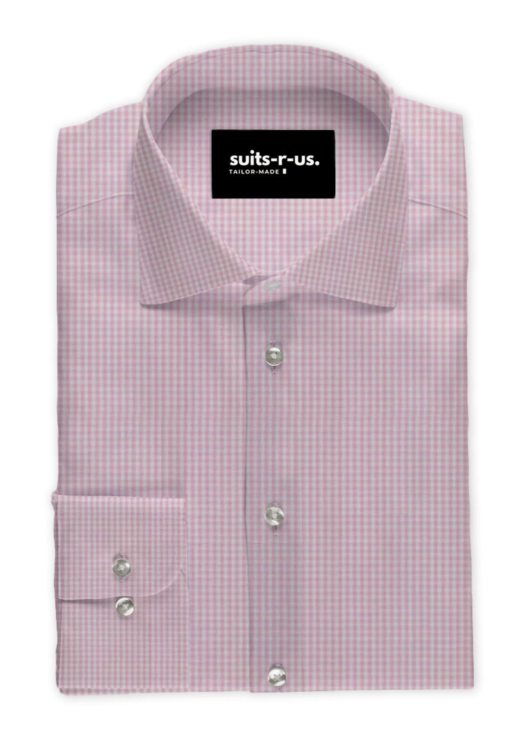 Pink Small Check Shirt  SUITS-R-US