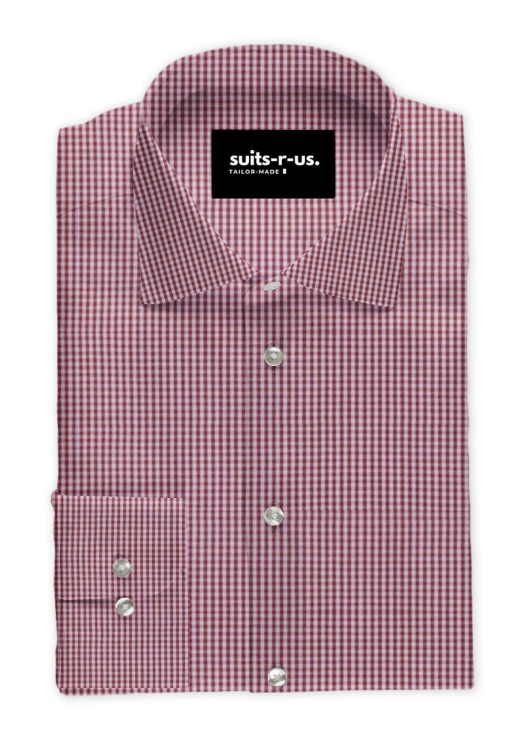 เสื้อเชิ้ตลายตารางเล็กสีแดง – SUITS-R-US