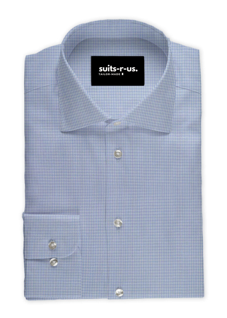 Light Blue Houndstooth Shirt – SUITS-R-US