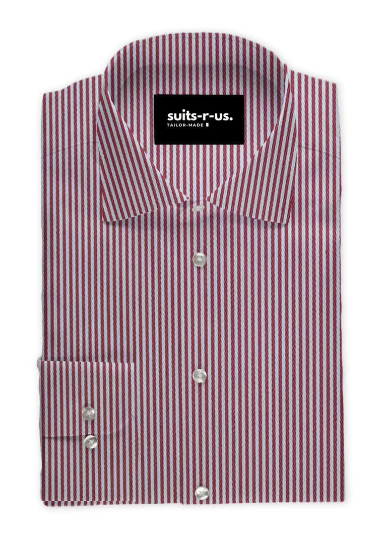 open lace back dress Striped Popeline Shirt Red Slim Fit / L 42 main image 0